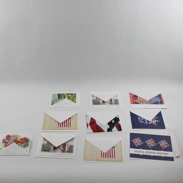 Lot of 10 American Patriotic 4th of July Greeting Cards with Envelopes