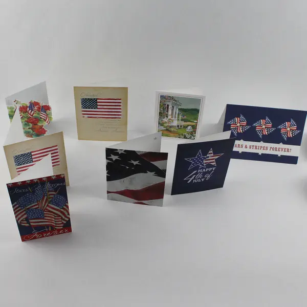 Lot of 10 American Patriotic 4th of July Greeting Cards with Envelopes