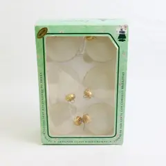 Box of 6 Vintage Frosted Glass Ball Decorations, Krebs Designer #70190 New