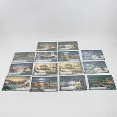 Lot of 14 New England Americana Christmas Cards with Envelopes