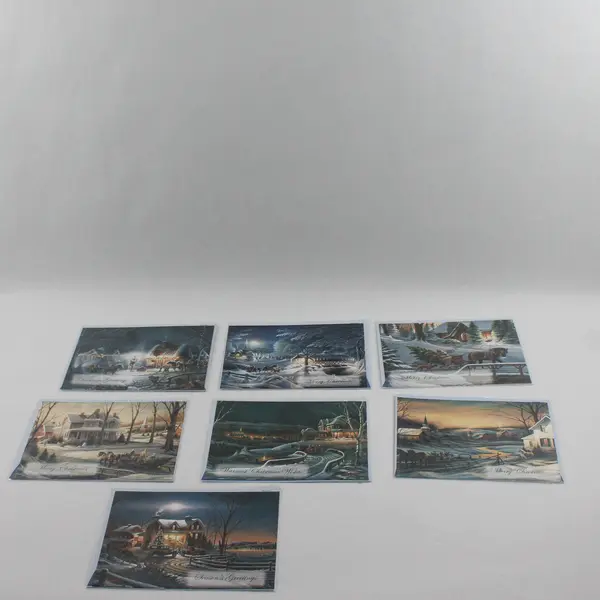 Lot of 14 New England Americana Christmas Cards with Envelopes