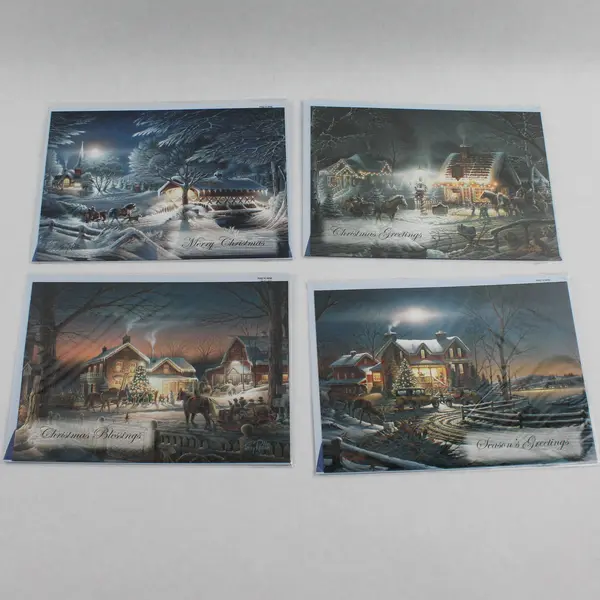 Lot of 14 New England Americana Christmas Cards with Envelopes