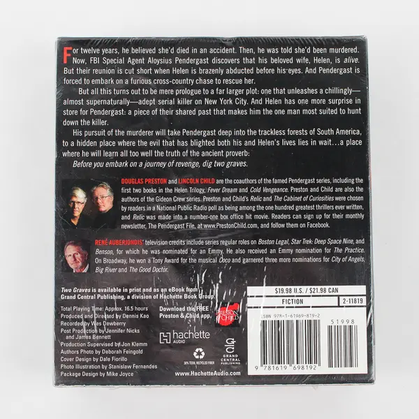 Two Graves By Preston & Child Read By Rene Auberjonois (Audiobook, CDs) New