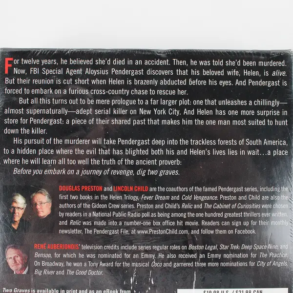 Two Graves By Preston & Child Read By Rene Auberjonois (Audiobook, CDs) New