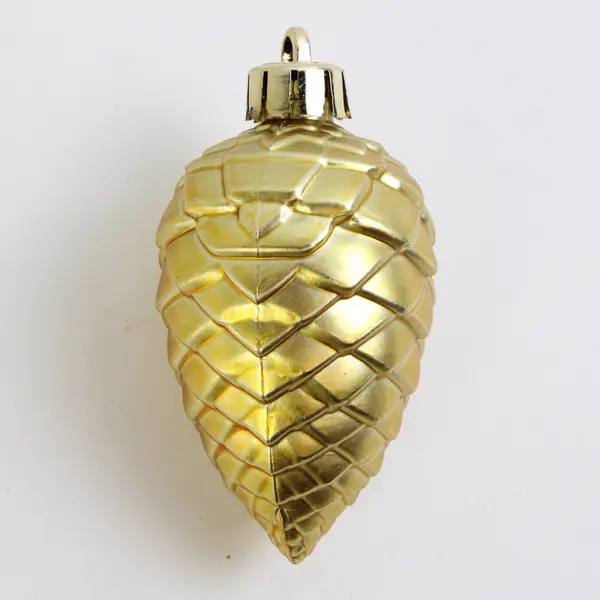 Small Gold Metal Tree-Shaped Wire Basket with Hanging Acorn Ornament Inside