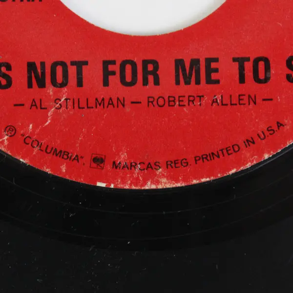 Johnny Mathis It's Not For Me To Say/Chances Are Columbia 7" Vinyl Record 45rpm