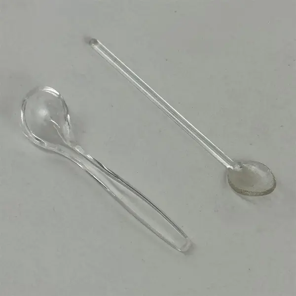 Lot of 2 Miniature Plastic Salt Dip Spoons