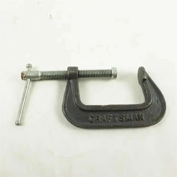 Lot of 6 C-Clamps 3 Large 3 Small Metal Clamps Carpentry