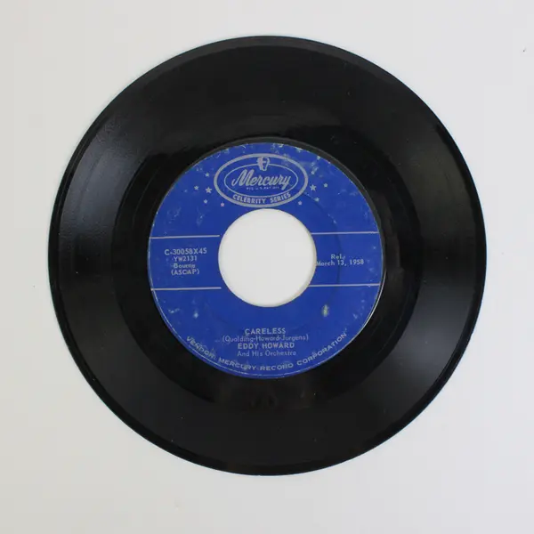 Eddy Howard Careless/ Ragtime Cowboy Joe 45 rpm Mercury Record Vinyl  7"