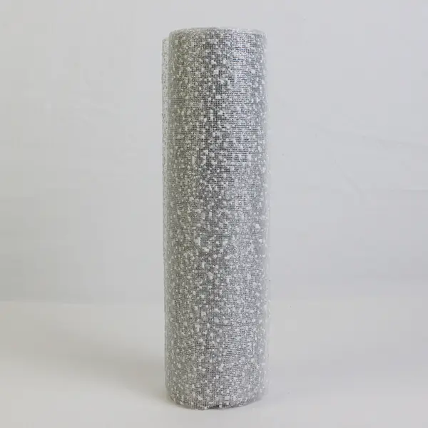 Roll of Silver Decorative Mesh  Holiday Ribbon 10.5 in x 15 ft.  New