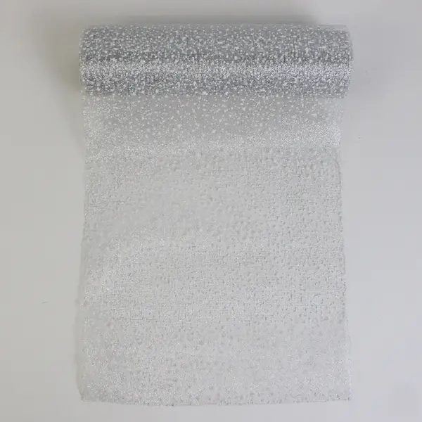 Roll of Silver Decorative Mesh  Holiday Ribbon 10.5 in x 15 ft.  New