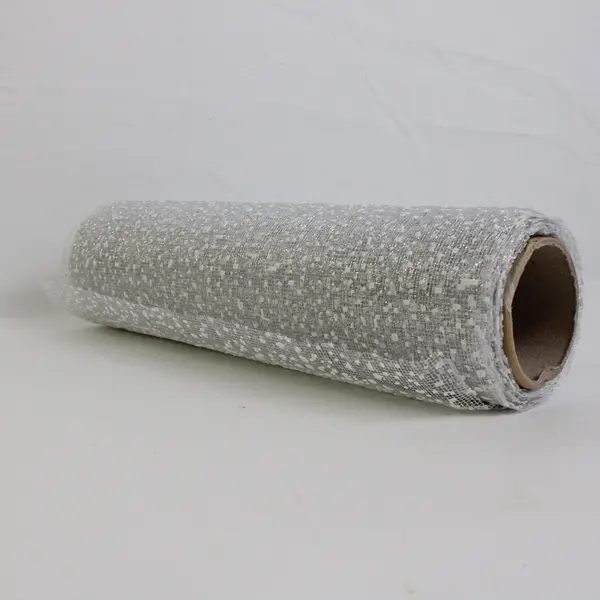 Roll of Silver Decorative Mesh  Holiday Ribbon 10.5 in x 15 ft.  New