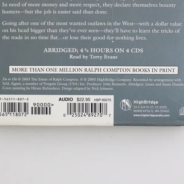 Do Or Die By David Robbins Read By Terry Evans (Audio Book, CDs, 4 Disc, 2003)