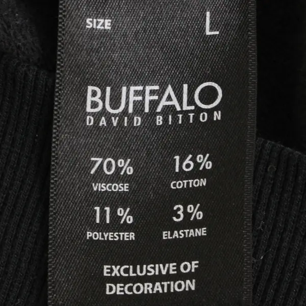 Buffalo David Bitton Solid Black Pullover Hoodie Women's Size Large