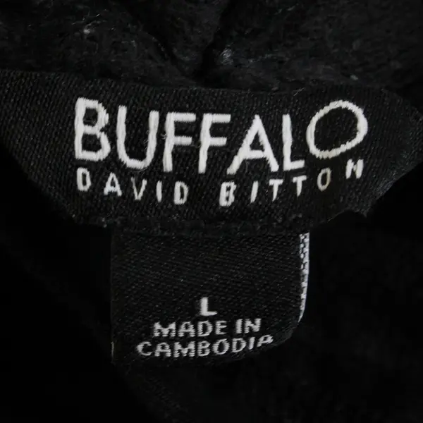 Buffalo David Bitton Solid Black Pullover Hoodie Women's Size Large