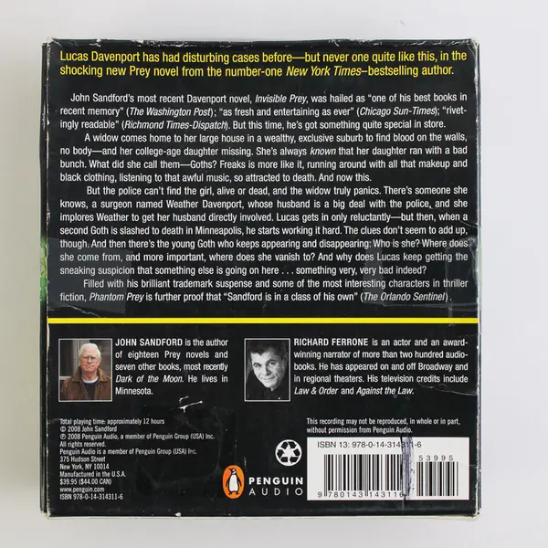 Phantom Prey By John Sandford Read By Richard Ferrone (Audio Book, CDs, 9 Disc)