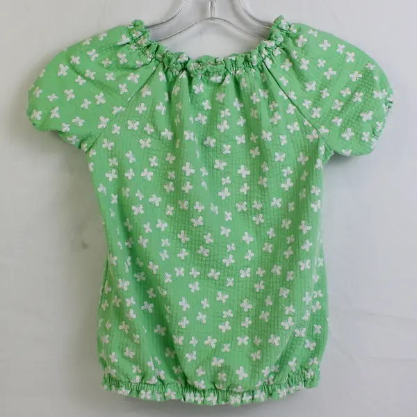 365 Kids from Garanimals Butterfly Pattern Green Top Girls' Size 8