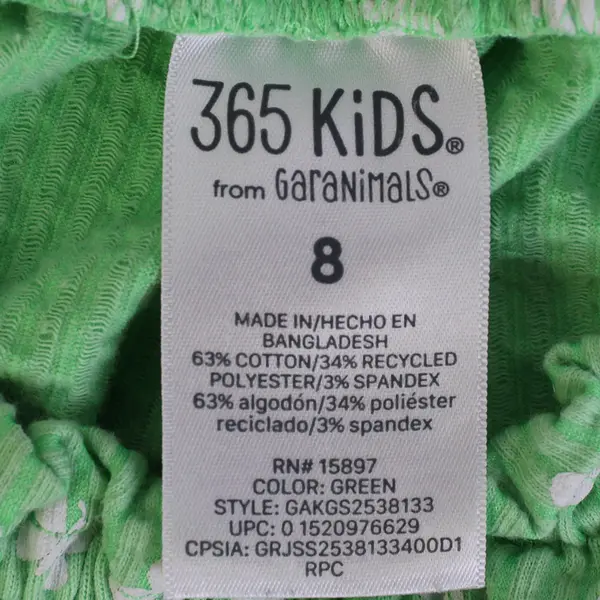365 Kids from Garanimals Butterfly Pattern Green Top Girls' Size 8