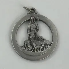 Vtg Robert Schuller Good Shepherd Keep On Believing  Pewter Pendant