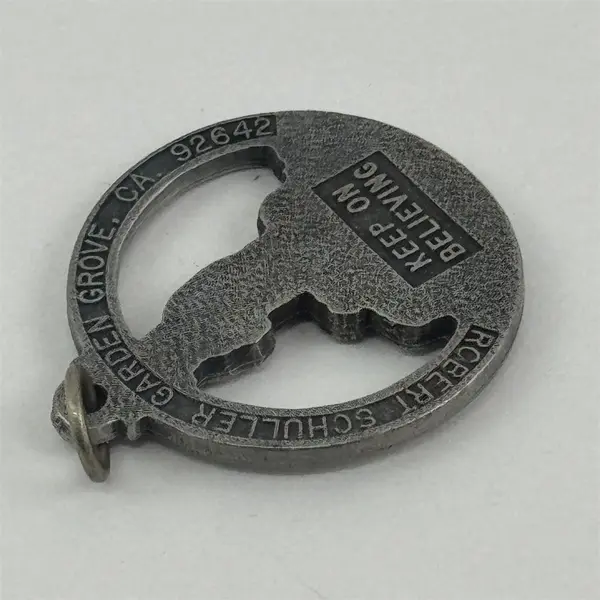 Vtg Robert Schuller Good Shepherd Keep On Believing  Pewter Pendant