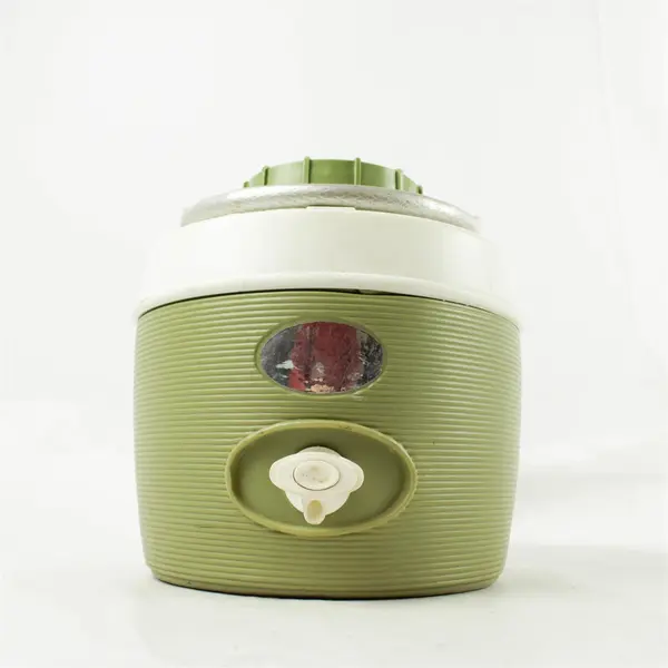 Vintage Poloron Alpine Hot & Cold Jug w/Spout Green & White Camping