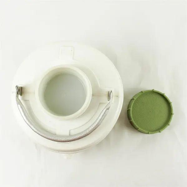 Vintage Poloron Alpine Hot & Cold Jug w/Spout Green & White Camping