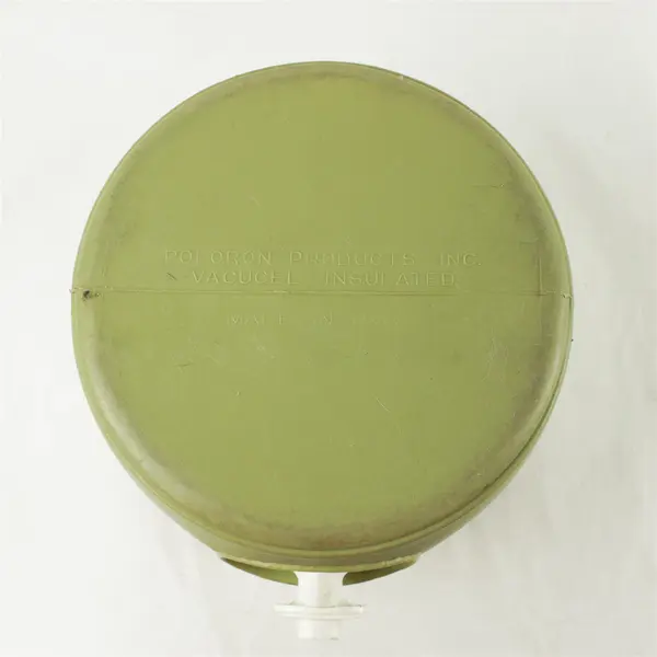 Vintage Poloron Alpine Hot & Cold Jug w/Spout Green & White Camping