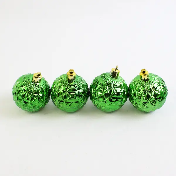 Lot of 10 Vintage Green Shatter-proof Christmas Hanging Balls