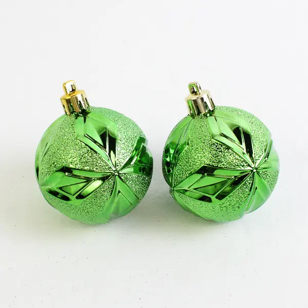 Lot of 10 Vintage Green Shatter-proof Christmas Hanging Balls