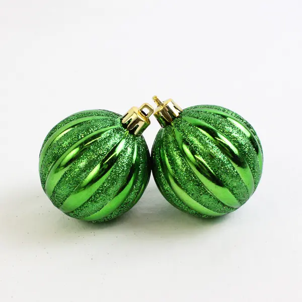 Lot of 10 Vintage Green Shatter-proof Christmas Hanging Balls