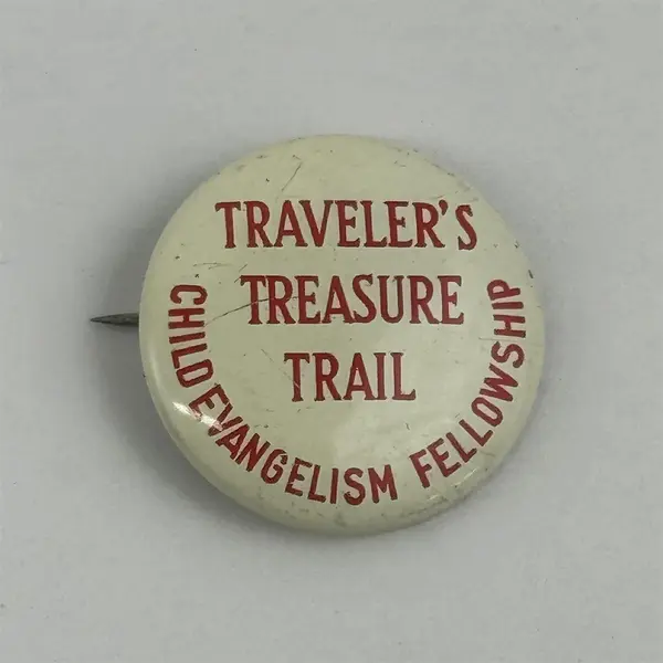 Christian Pinbacks VBS Travelers Treasure Trail Child's Evangelical Fellowship