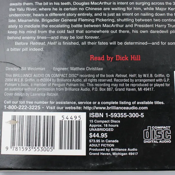Retreat, Hell! By W. E. B. Griffin Read By Dick Hill (Audiobook, CDs, 15 Disc)