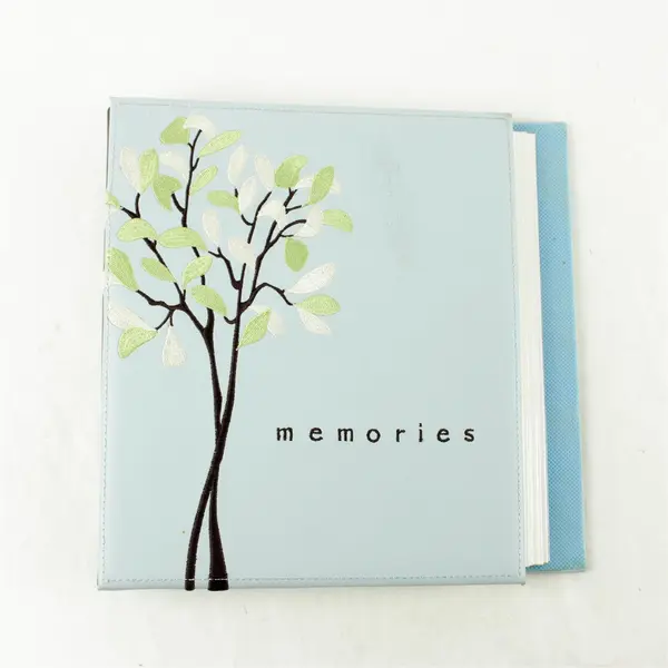 Blue "Memories" Photo Album Holds 200 Photos 9.5x9.5