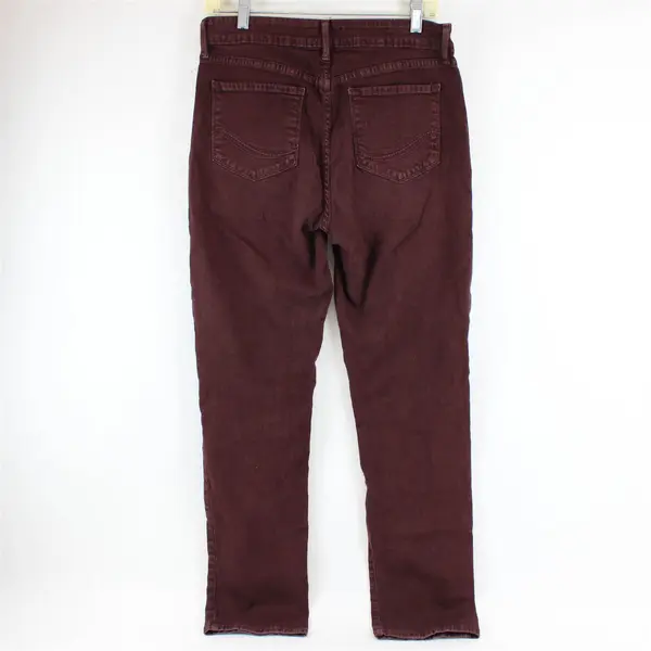 NYDJ Maroon Mid-Rise Straight-Leg Jeans Women's Size 10