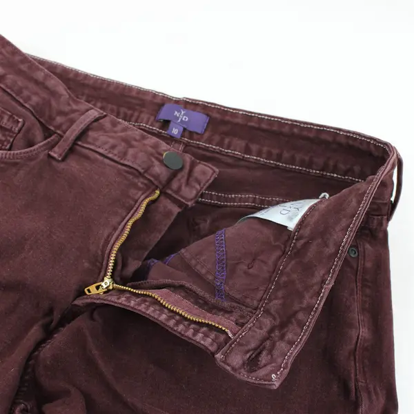 NYDJ Maroon Mid-Rise Straight-Leg Jeans Women's Size 10