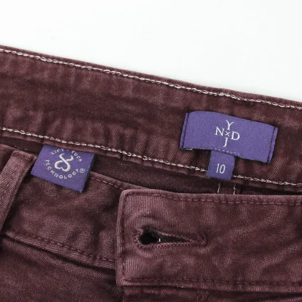 NYDJ Maroon Mid-Rise Straight-Leg Jeans Women's Size 10