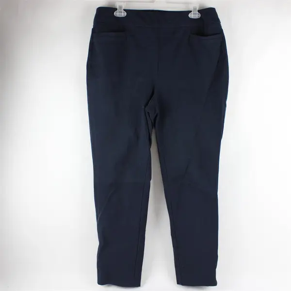 Soft Surroundings Navy Blue Tapered-Leg Pull-On Dress Pants Women's Large