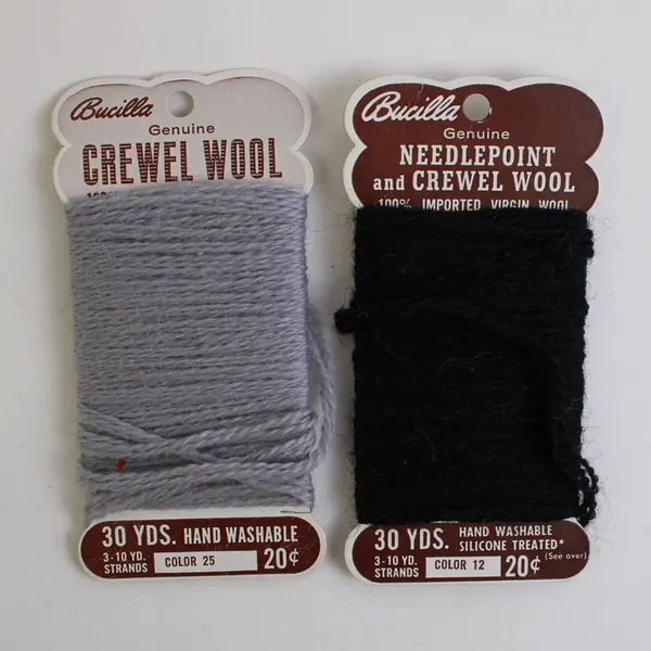 Lot of 6 Cards of Vintage Bucilla Needlepoint/Crewel Wool Some Slightly Used