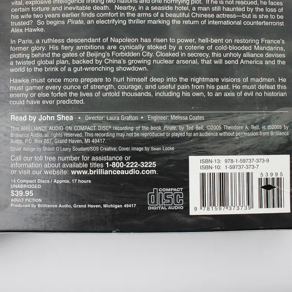 Pirate By Ted Bell Read By John Shea (Audiobook, CDs, 14 Disc, Unabridged)