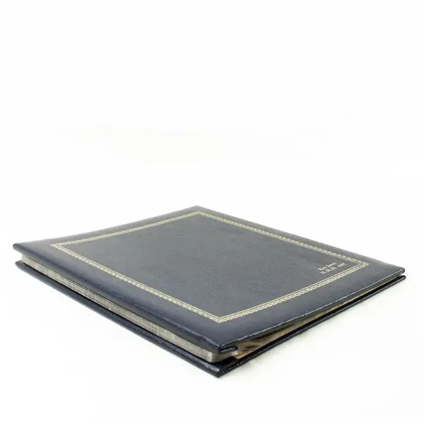 Hallmark Photo Pocket Album Blue 8-Page 3x5 Used Inscribed Name/Date
