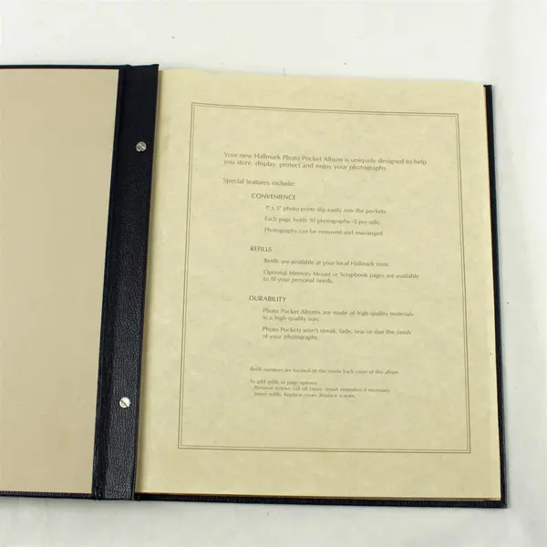 Hallmark Photo Pocket Album Blue 8-Page 3x5 Used Inscribed Name/Date