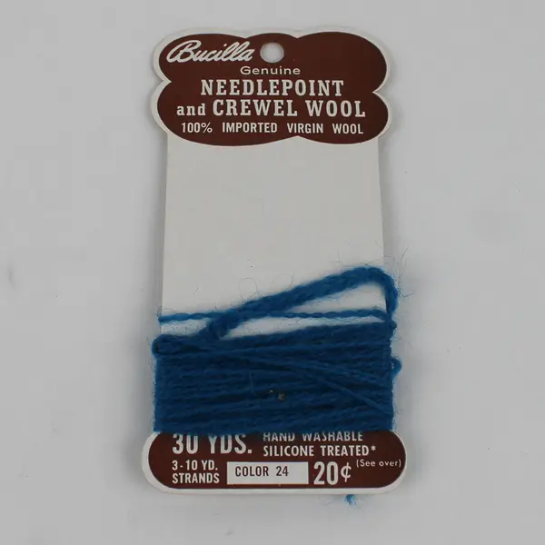 Lot of 5 Cards of Vintage Bucilla Needlepoint/Crewel Wool Green Yellow Blue