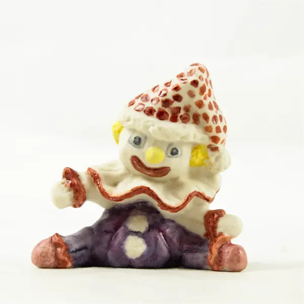 Vintage Clown Figurine Purple Outfit Collectible 3x2x3