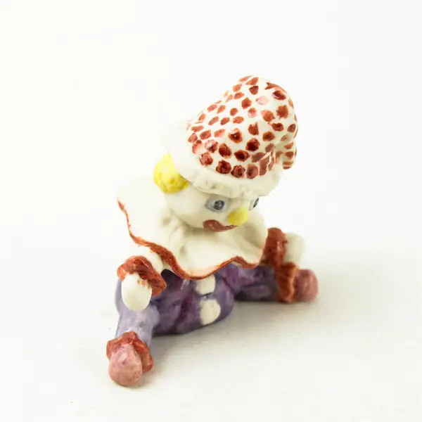 Vintage Clown Figurine Purple Outfit Collectible 3x2x3
