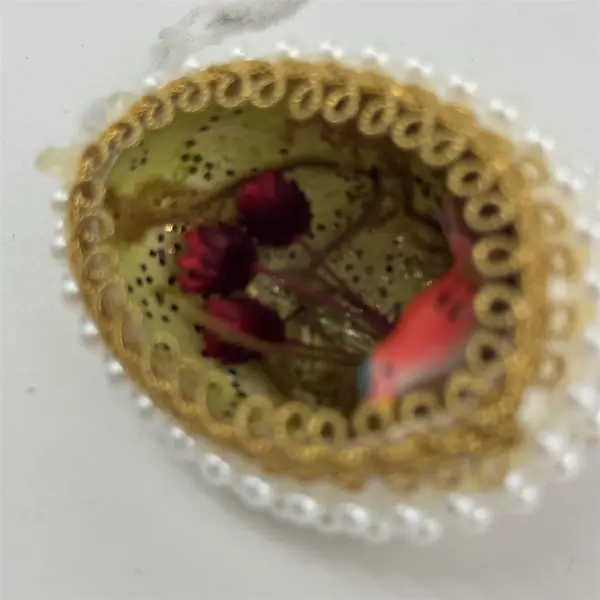 Handmade Easter Egg with Bird And Flowers Diorama Ornament