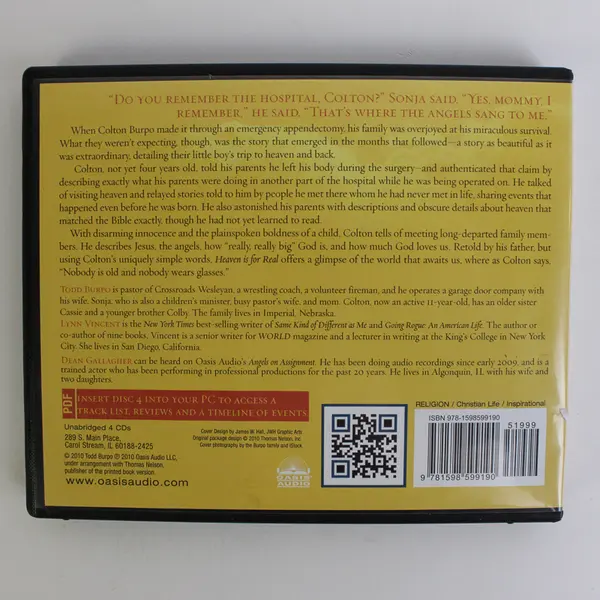 Heaven Is Real By Todd Burpo W/ Lynn Vincent (Audio Book, CDs, 4 Disc)