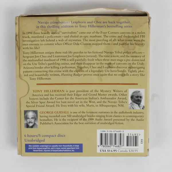 Hunting Badger By Tony Hillerman Read By George Guidall (Audio Book, CD, 5 Disc)