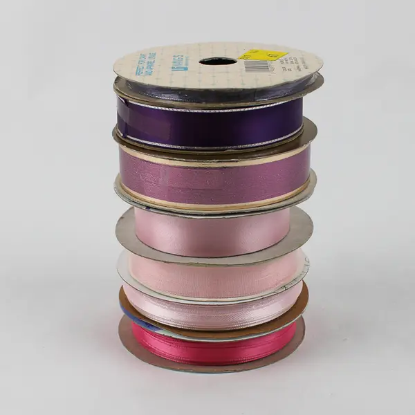 Lot of 7 Vintage Spools of Ribbon, Purple and Pink Shades New
