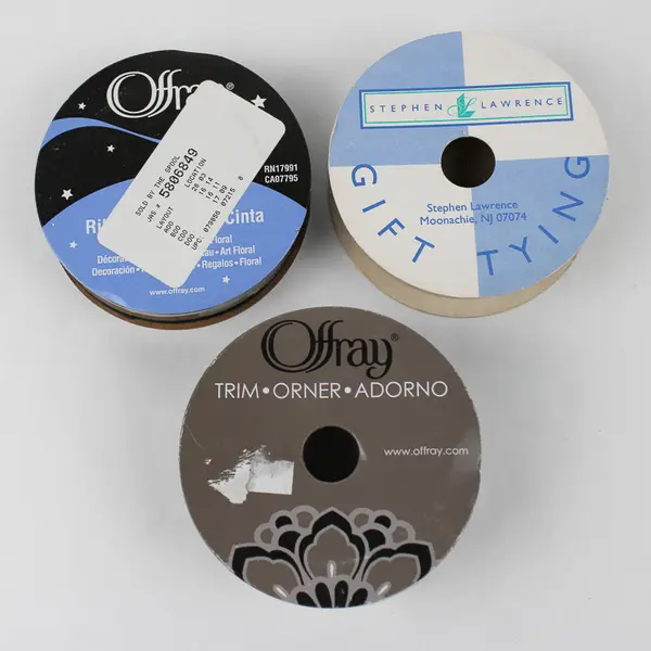 Lot of 3 Spools of Black Hi-Gloss Curling Ribbon New