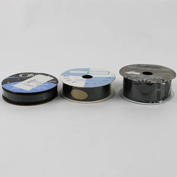 Lot of 3 Spools of Black Hi-Gloss Curling Ribbon New